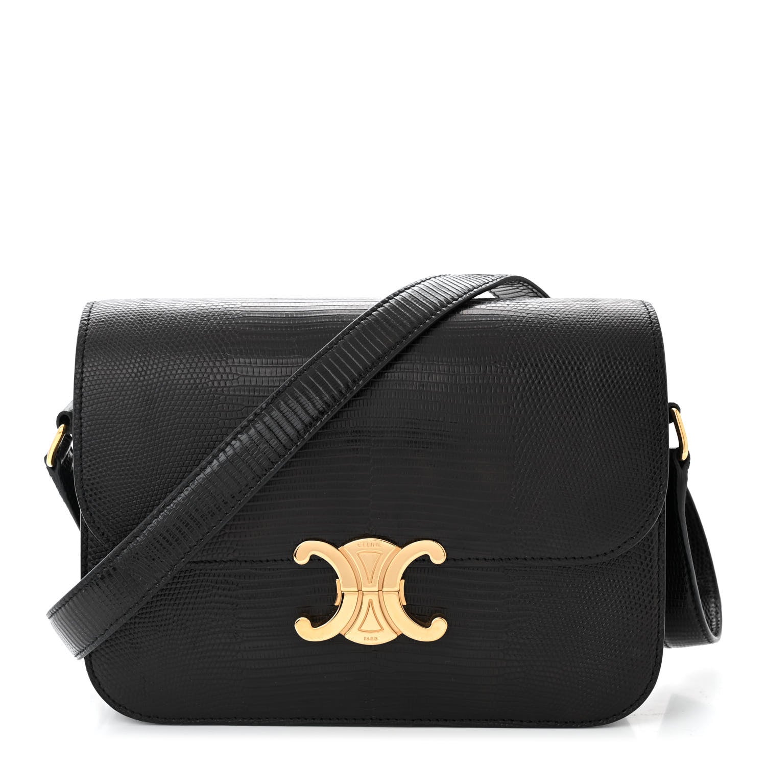 Celine Lizard Medium Triomphe Black 1 of 10
