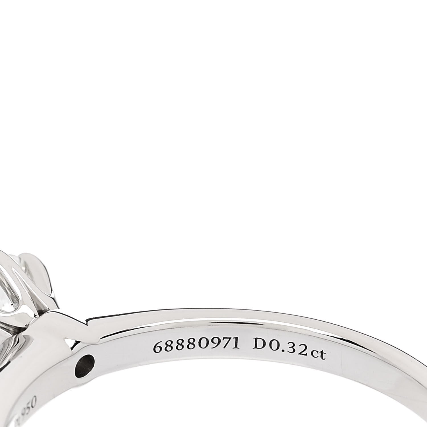 Tiffany Platinum Diamond .32ct Solitaire Engagement Ring 55 7.25 6 of 6