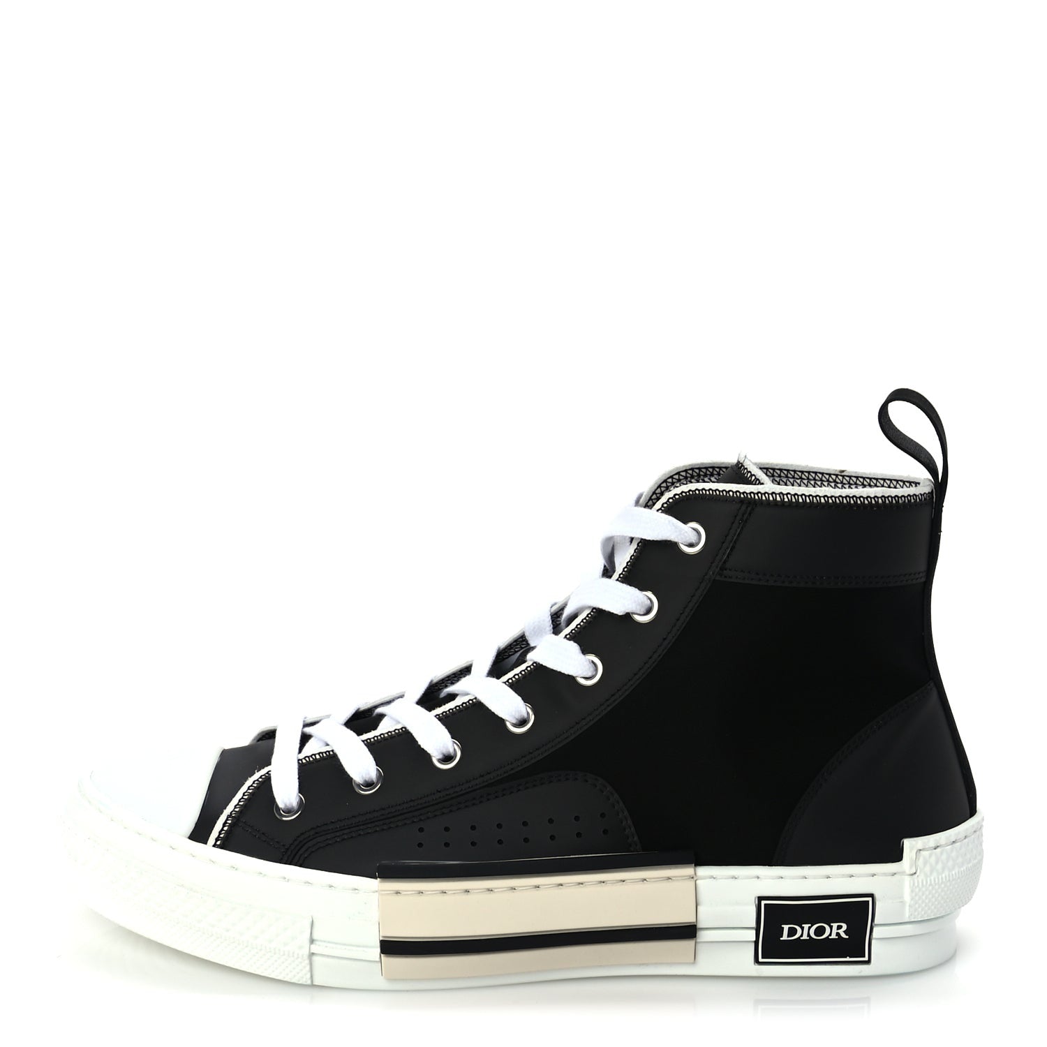 Christian Dior Nylon Calfskin Mens B23 High Top Sneakers 42.5 Black 1 of 8