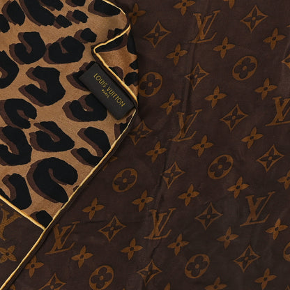 Louis Vuitton Silk Leopard Monogram Square Scarf 3 of 4