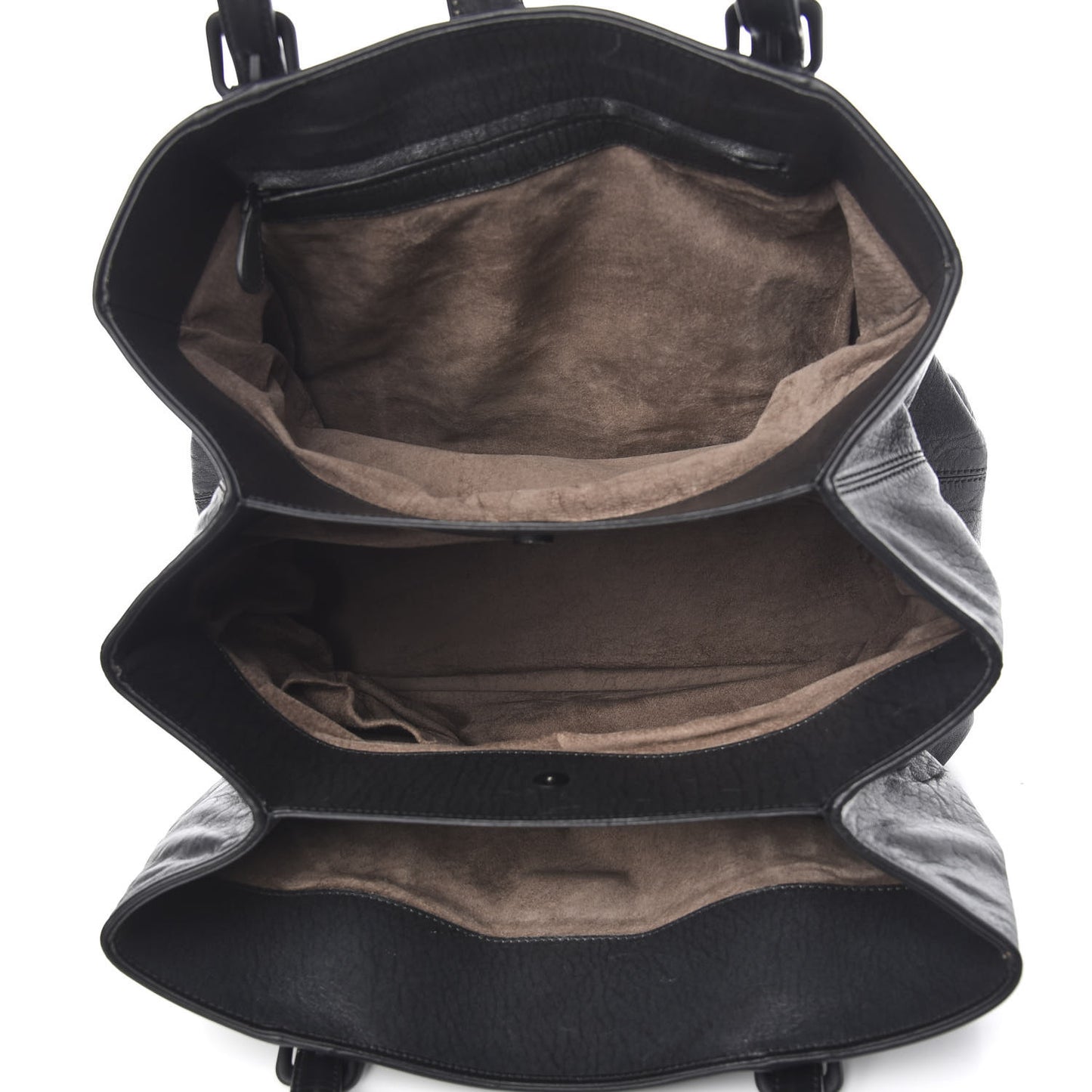 Grained Lambskin Medium Roma Tote Black