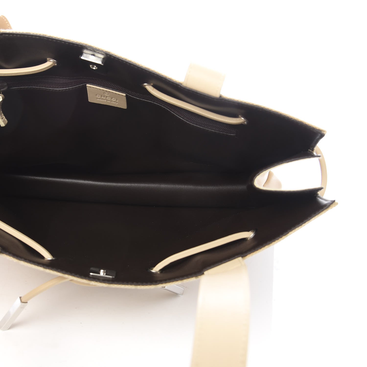 Gucci Monogram Drawstring Bag Beige 5 of 13