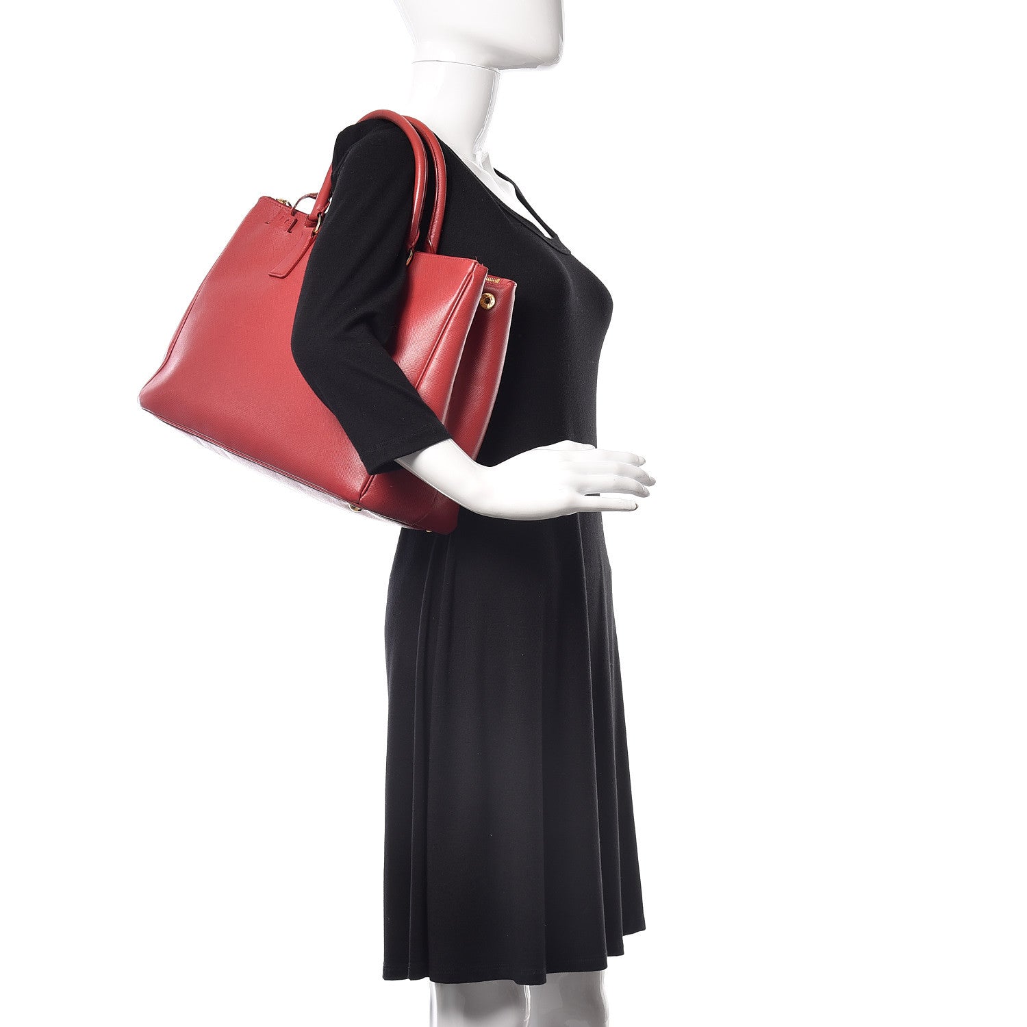 Prada Saffiano Lux Large Galleria Double Zip Tote Fuoco 2 of 11