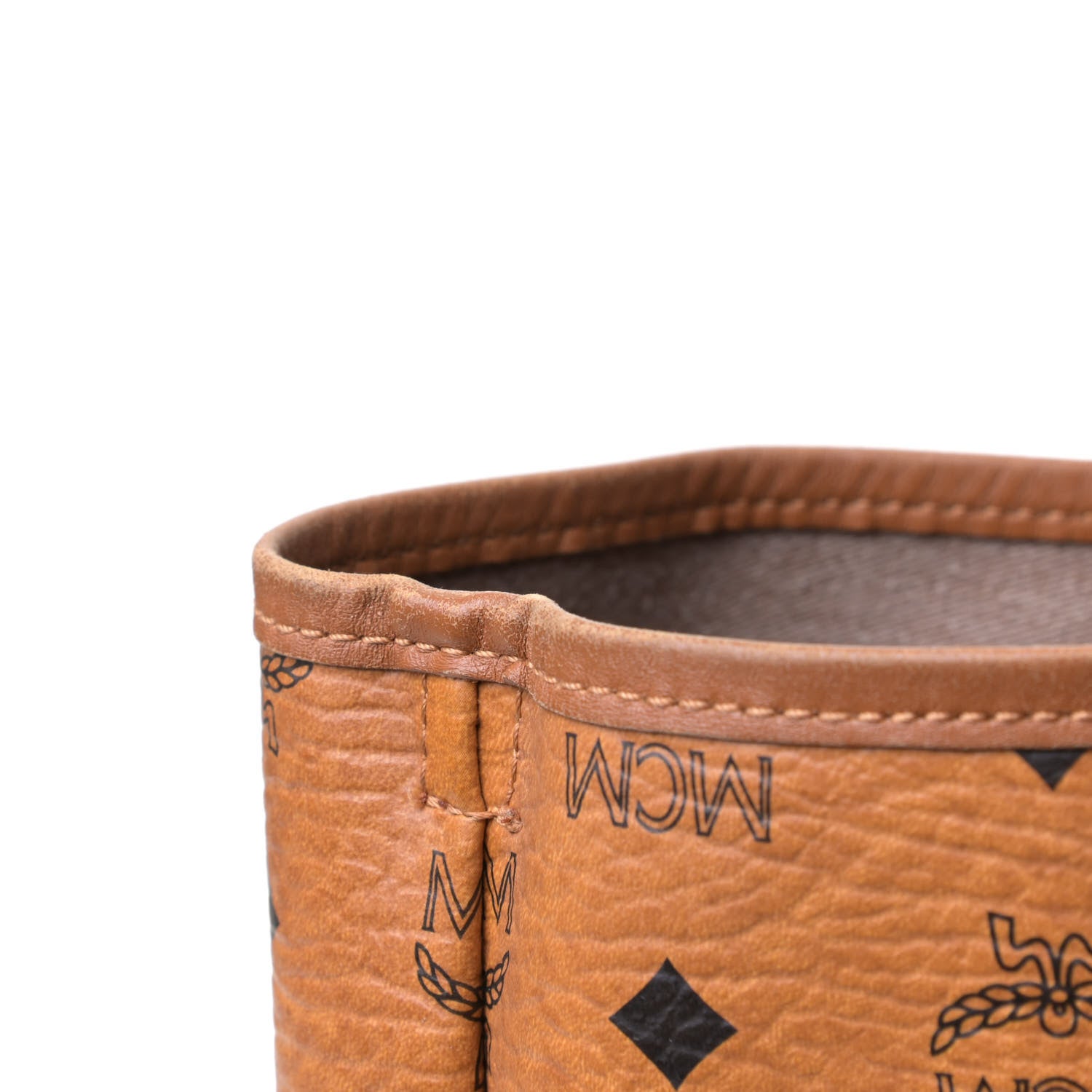 MCM Visetos Shopper Tote Cognac 9 of 10