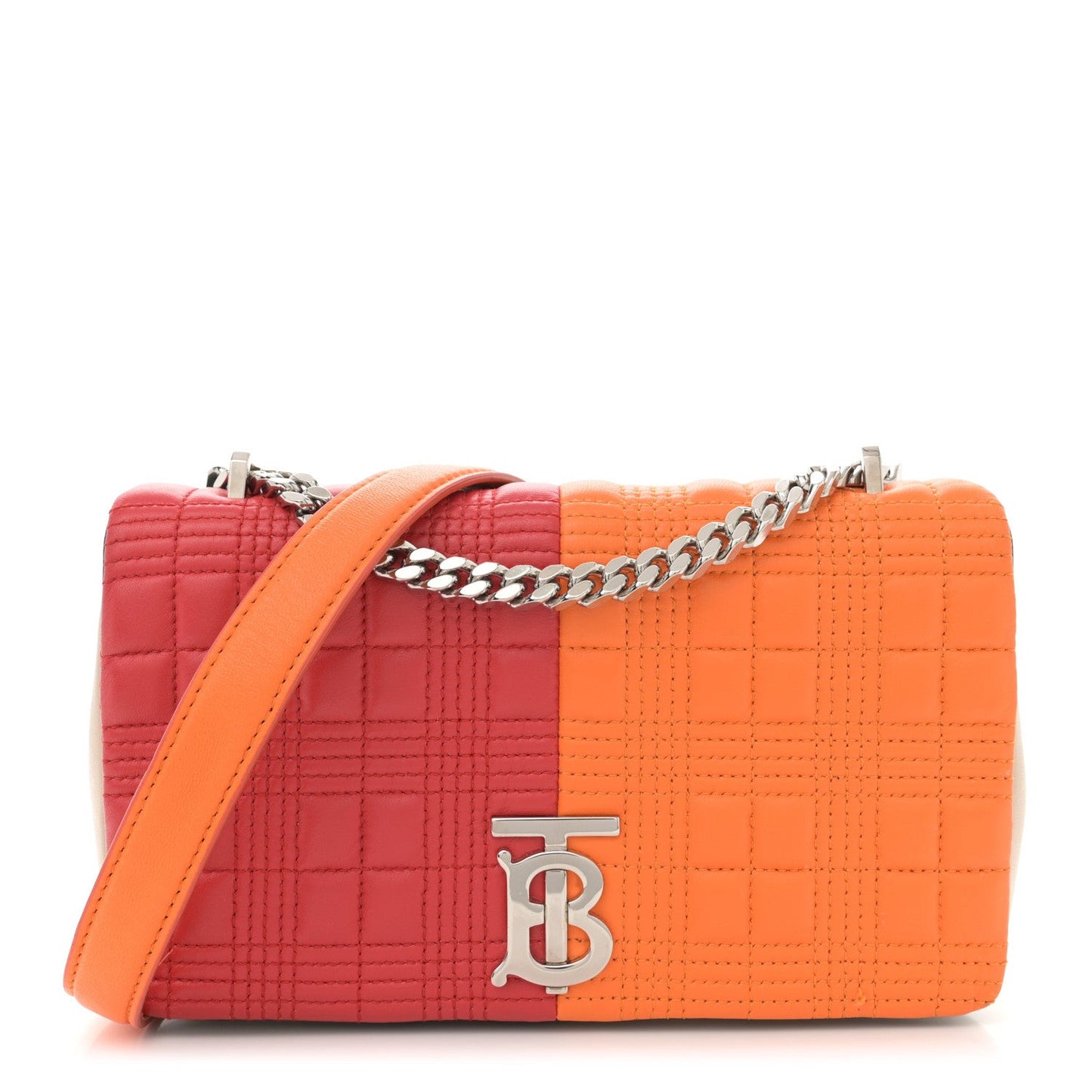Lambskin Quilted Small Lola Bag Bright Red Orange