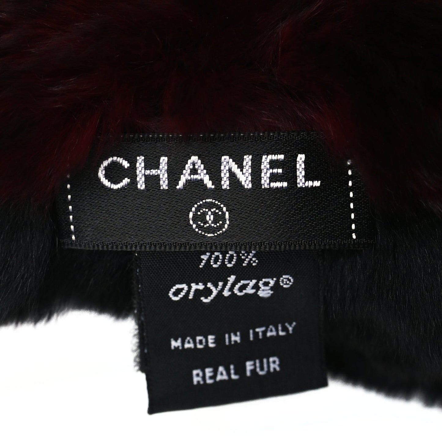 Red & Black Orylag Fur CC Scarf