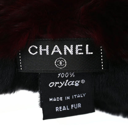 Chanel Red & Black Orylag Fur CC Scarf 4 of 4