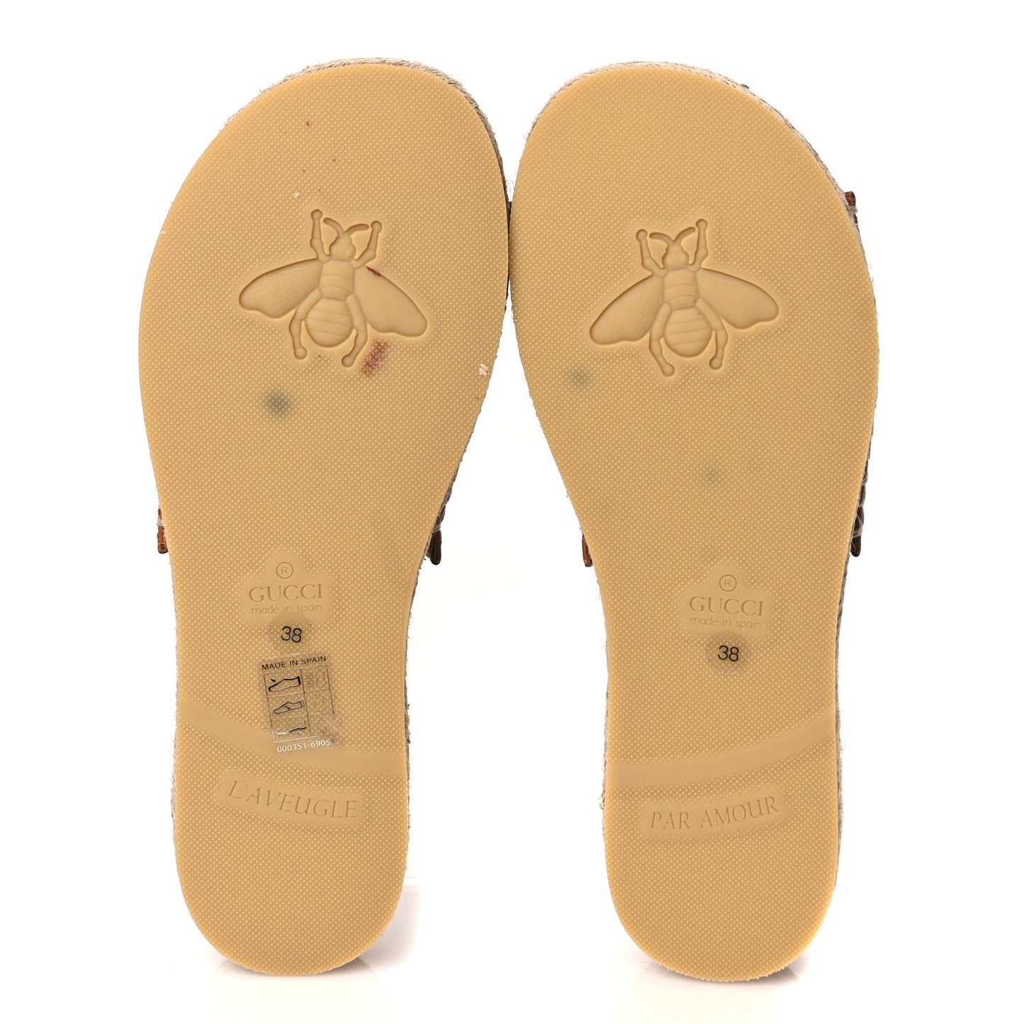 Canvas Interlocking G Damita Espadrille Sandals 38 Blondie Cognac