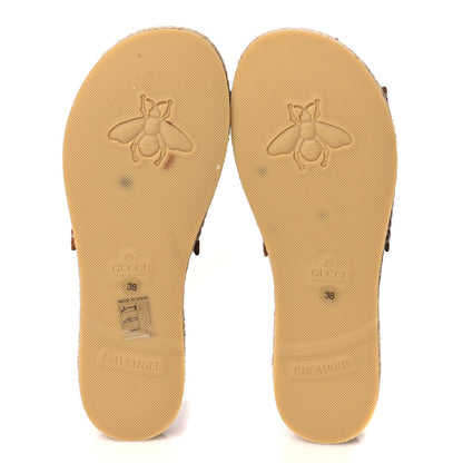 Gucci Canvas Interlocking G Damita Espadrille Sandals 38 Blondie Cognac 6 of 9