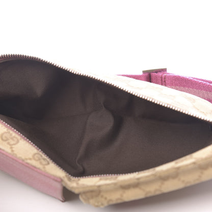 Gucci GG Monogram Web Double Pocket Belt Bag Pink 6 of 19