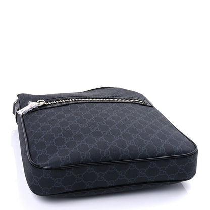 Gucci GG Supreme Monogram Appia Calfskin Web Large Messenger Bag Black Grey 5 of 16