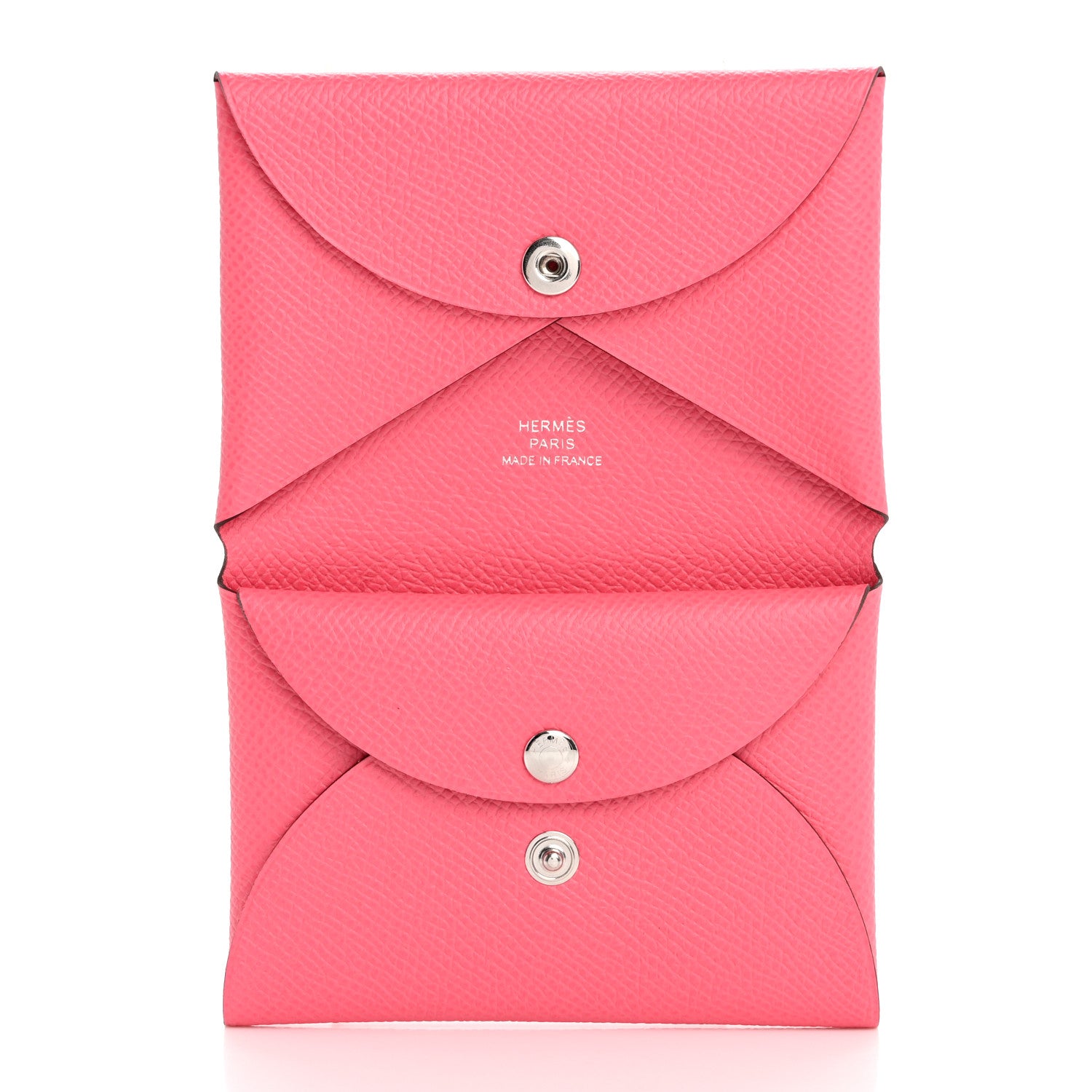 Hermes Epsom Calvi Duo Card Case Rose Azalee 5 of 8