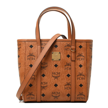 MCM Visetos Mini Toni Shopper Tote Cognac 1 of 4