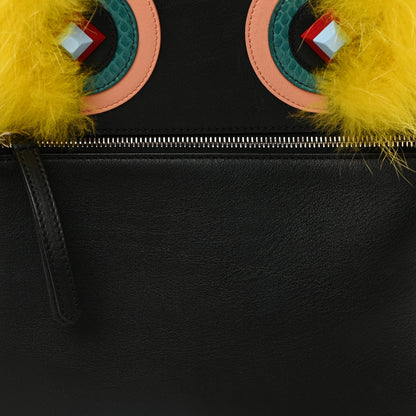 Fendi Vitello Dolce Fox Elaphe Ayers Hypnoteyes Large Backpack  Black Giallo Multicolor 6 of 8