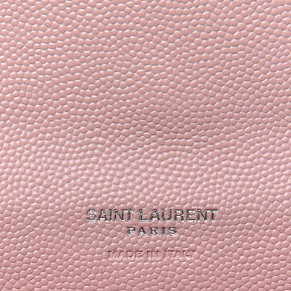 Saint Laurent Grain De Poudre Matelasse Chevron Small Monogram Envelope Wallet Pale Pink 6 of 13