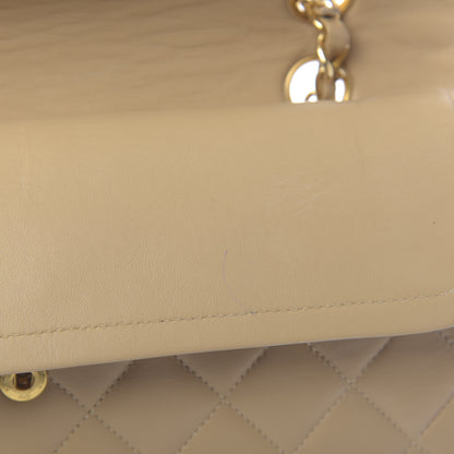 Chanel Lambskin Quilted Medium Double Flap Beige 18 of 18