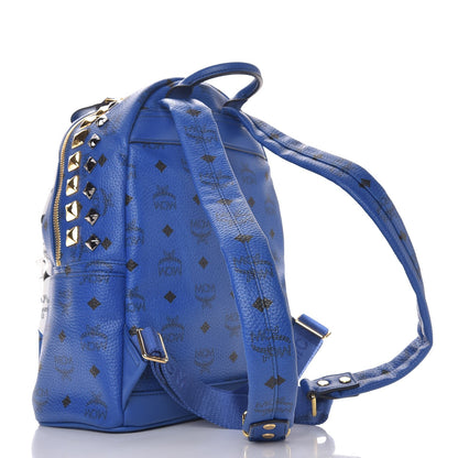 MCM Visetos Studded Medium Stark Backpack White Blue 3 of 20