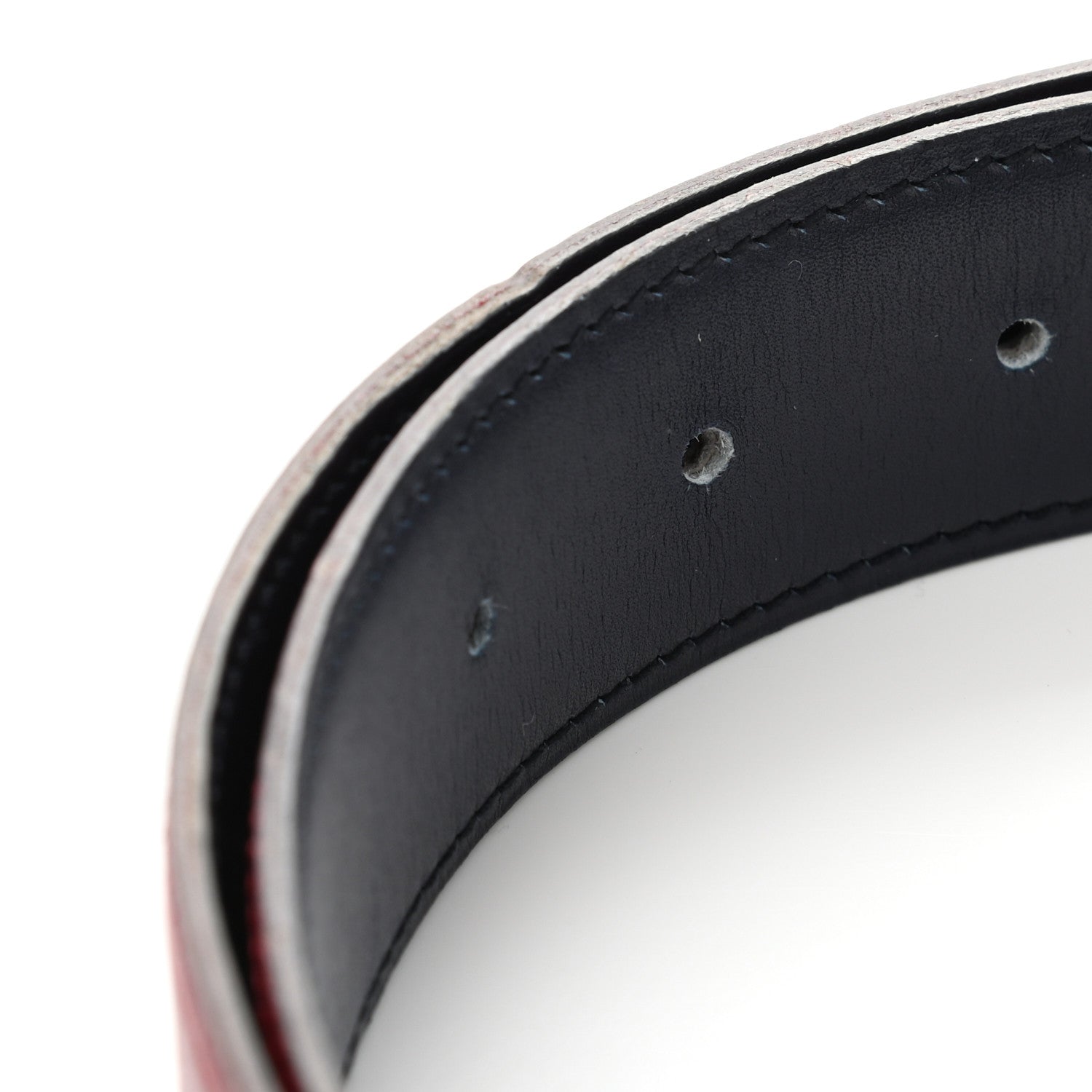 Hermes Chamonix Box 32mm Reversible Belt Strap 80 Rouge Vif Bleu Indigo 8 of 9