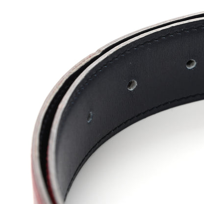 Hermes Chamonix Box 32mm Reversible Belt Strap 80 Rouge Vif Bleu Indigo 8 of 9