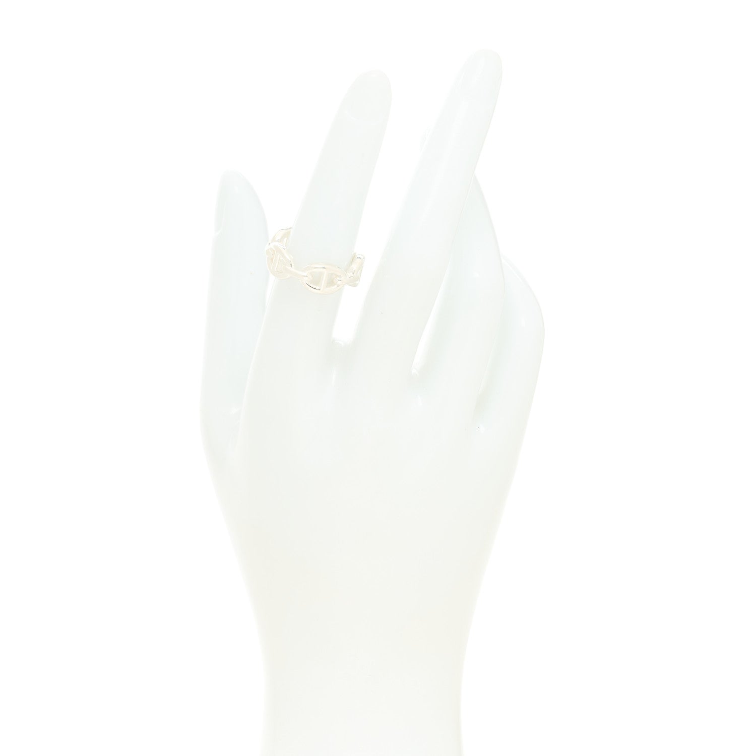 Hermes Sterling Silver PM Chaine d'Ancre Enchainee Band Ring 53 6.25 2 of 7