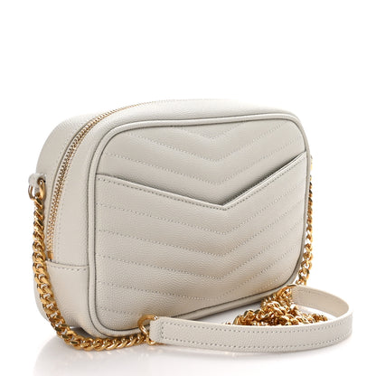 Saint Laurent Grain De Poudre Matelasse Monogram Mini Lou Camera Bag Granite 3 of 9