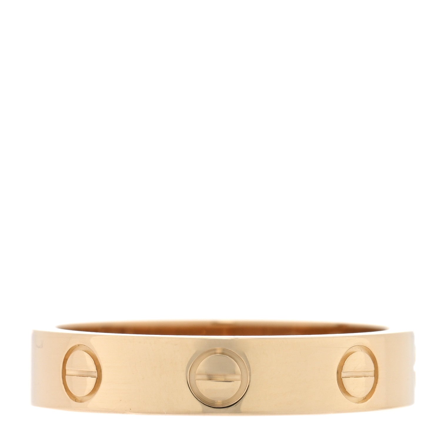 Cartier 18K Yellow Gold Diamond 4mm LOVE Wedding Band Ring 53 6.5 3 of 4