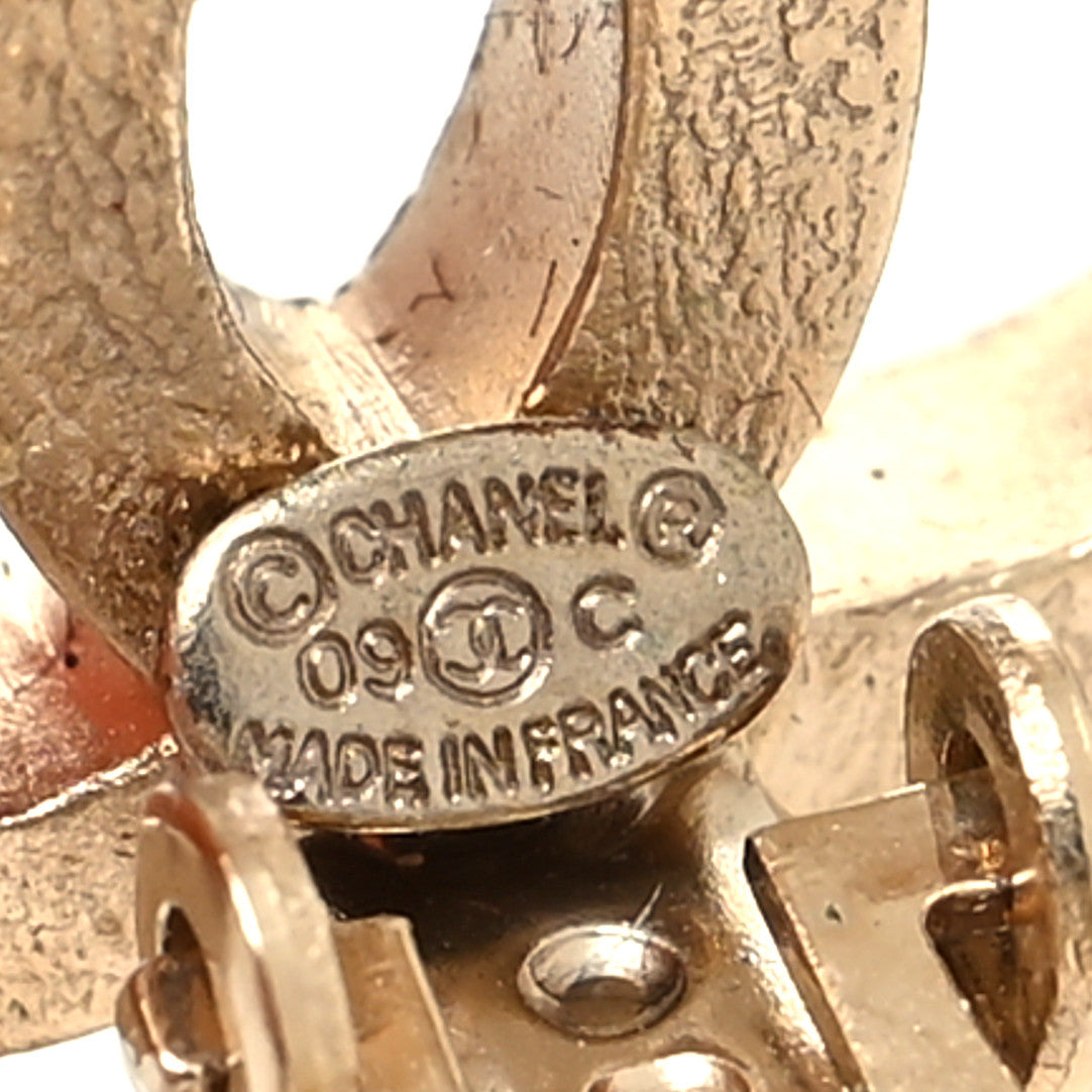 Chanel CC Heart Chain Drop Clip On Earrings Gold 4 of 4