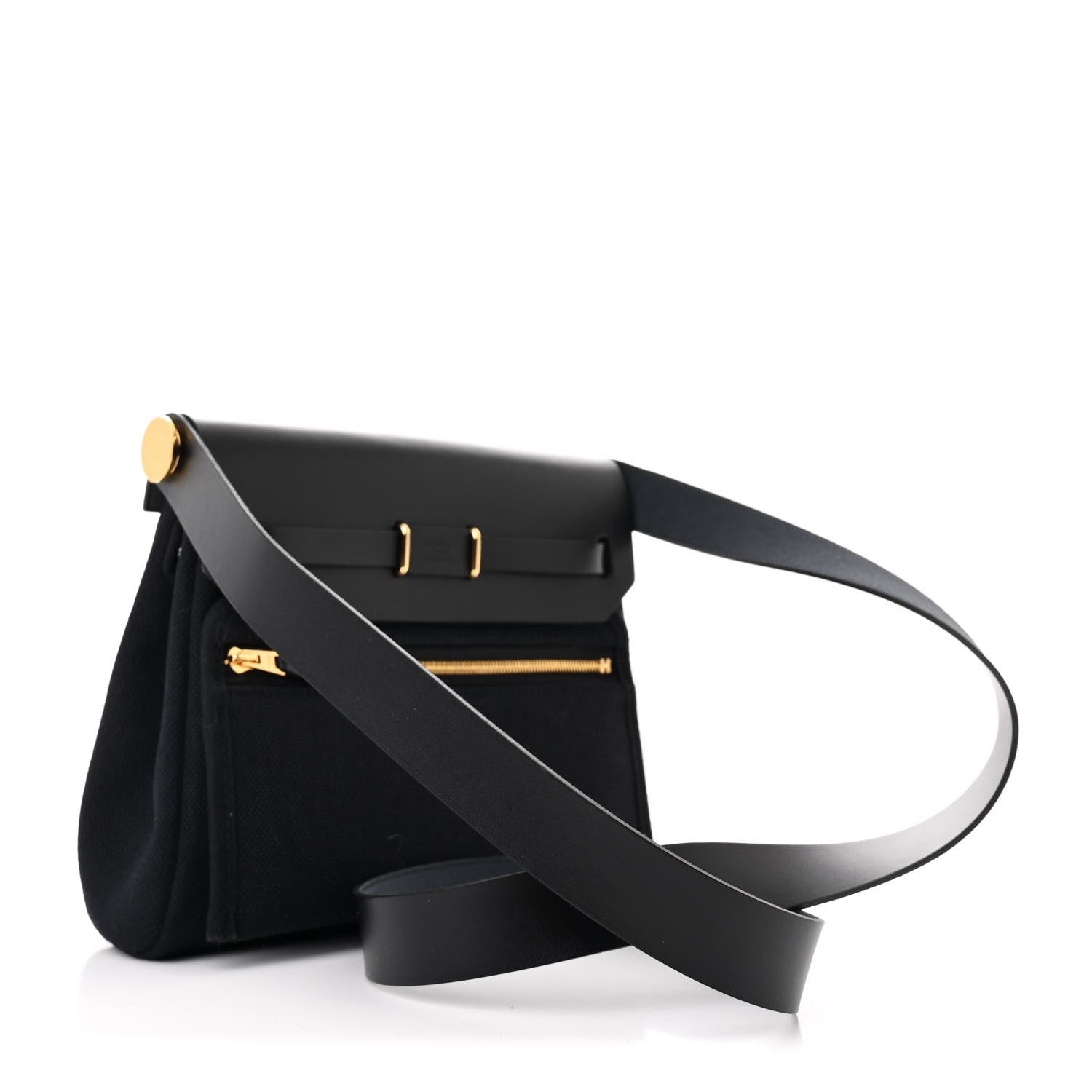 Hermes Military Toile Vache Hunter Herbag Zip Retourne 20 Black 3 of 7