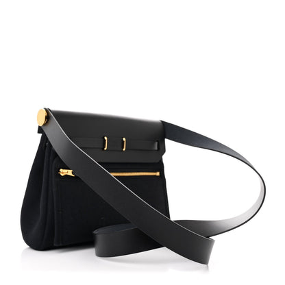 Hermes Military Toile Vache Hunter Herbag Zip Retourne 20 Black 3 of 7