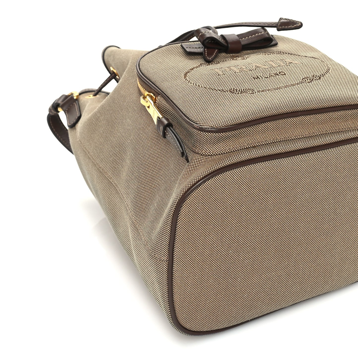 Jacquard Logo Mini Bucket Crossbody Bag Corda Bruciato