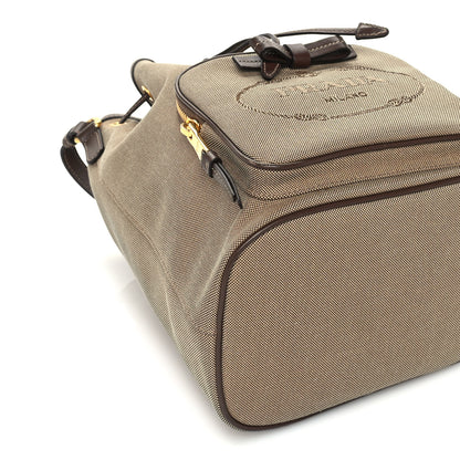 Prada Jacquard Logo Mini Bucket Crossbody Bag Corda Bruciato 7 of 8