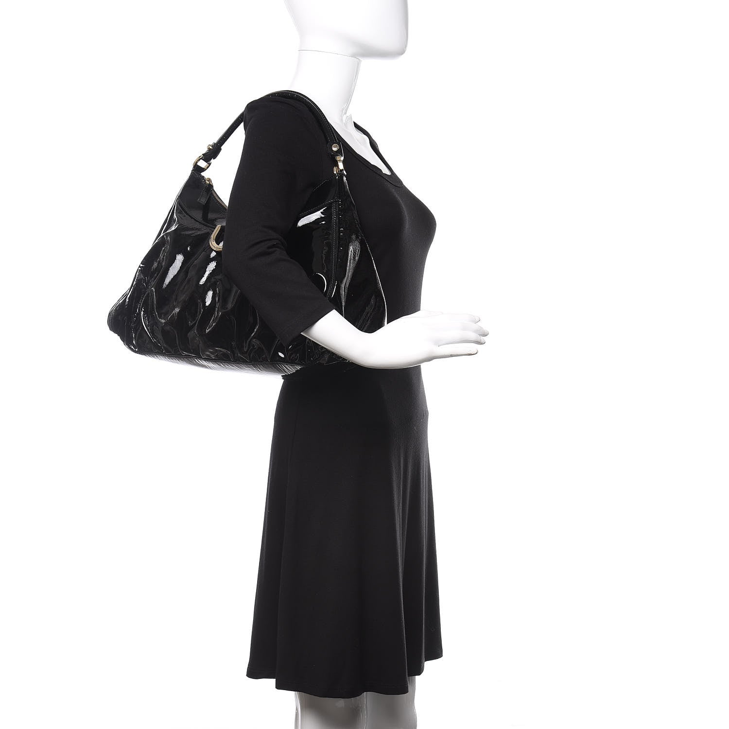 Gucci Patent Large D Ring Hobo Black 2 of 10