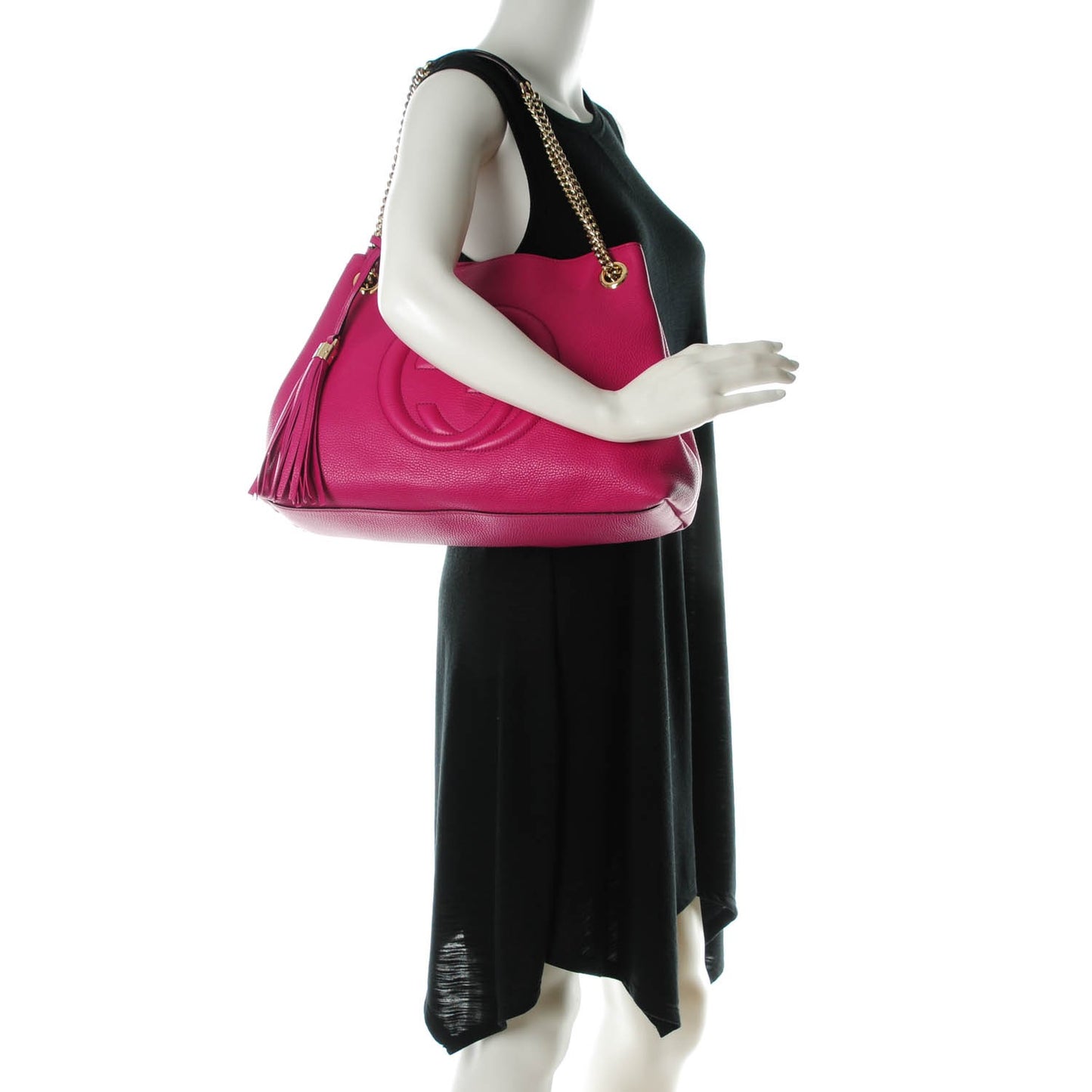 Cellarius Calfskin Medium Soho Chain Shoulder Bag Bright Bouganville