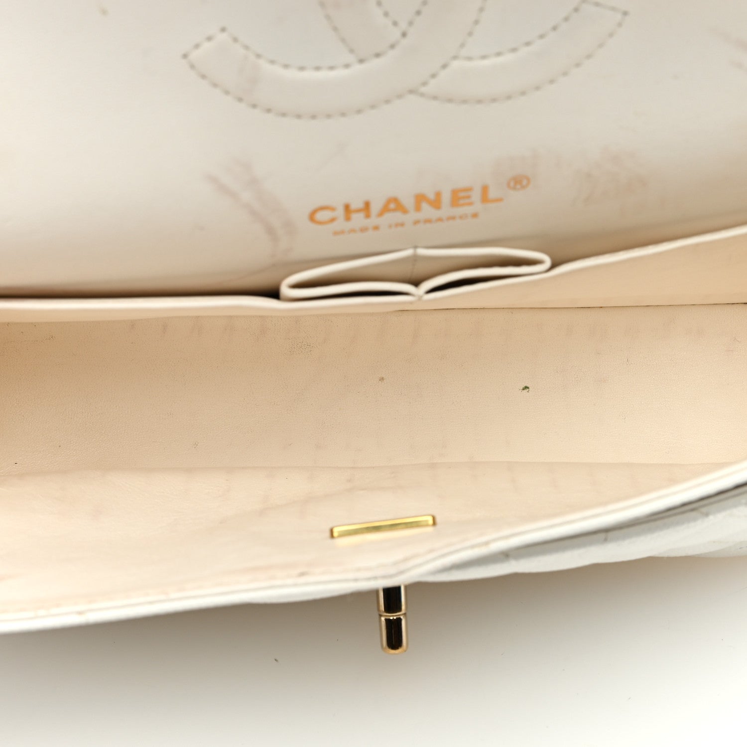 Chanel Caviar Quilted Medium Double Flap White 5 of 16