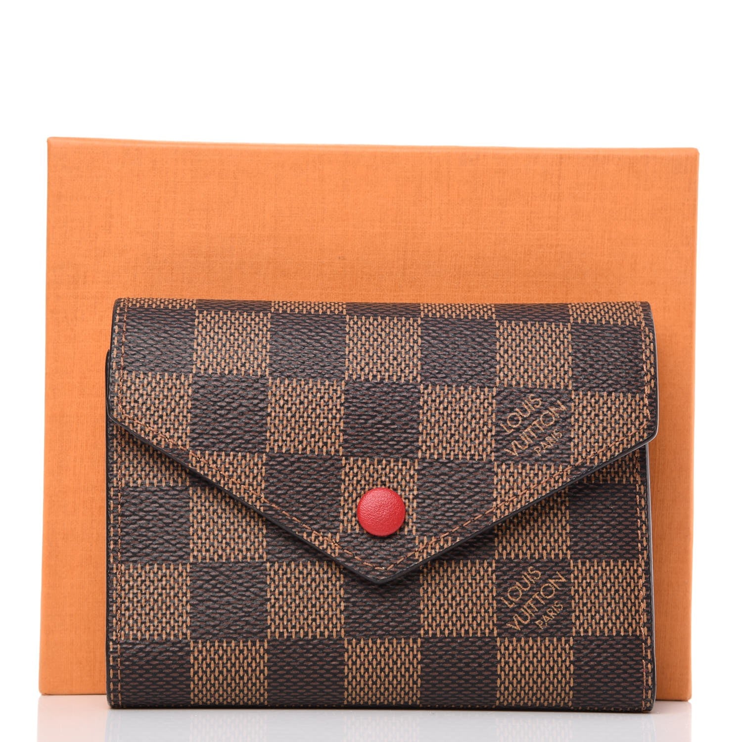 Louis Vuitton Damier Ebene Victorine Wallet Red 7 of 7