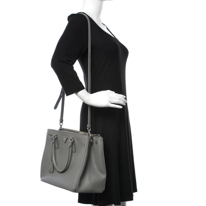 Prada Saffiano Lux Large Galleria Double Zip Tote Marmo 2 of 10