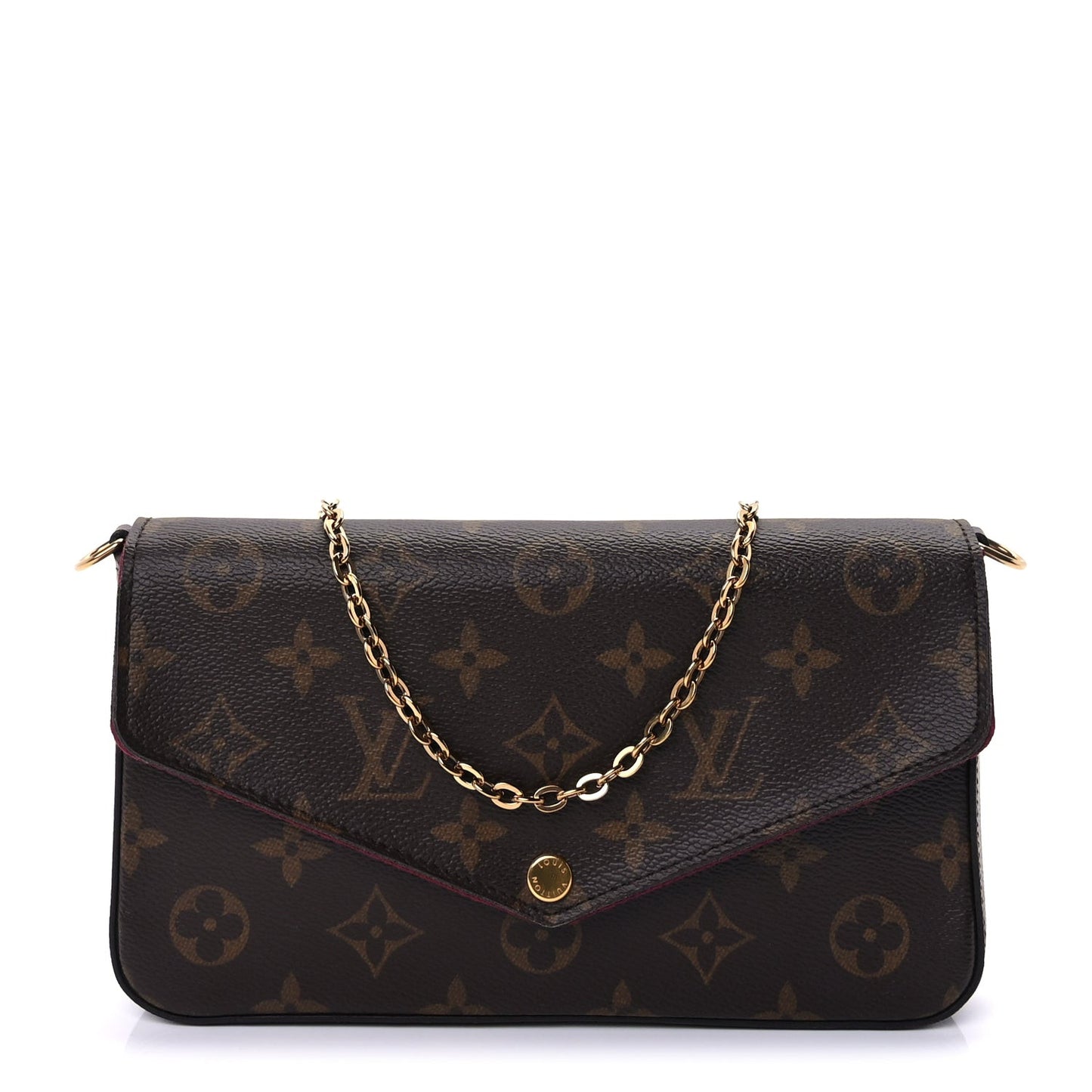 Monogram Pochette Felicie Chain Wallet Fuchsia