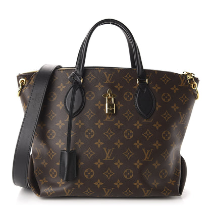 Louis Vuitton Monogram Flower Zipped Tote MM Black 1 of 10