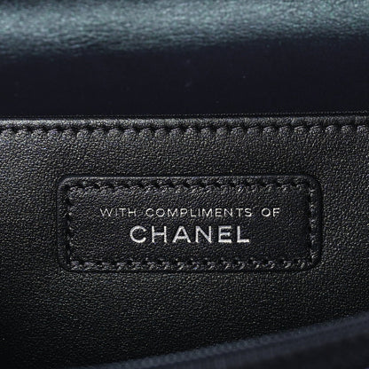 Chanel Iridescent Caviar Quilted Classic Pouch Clutch  Black 5 of 8