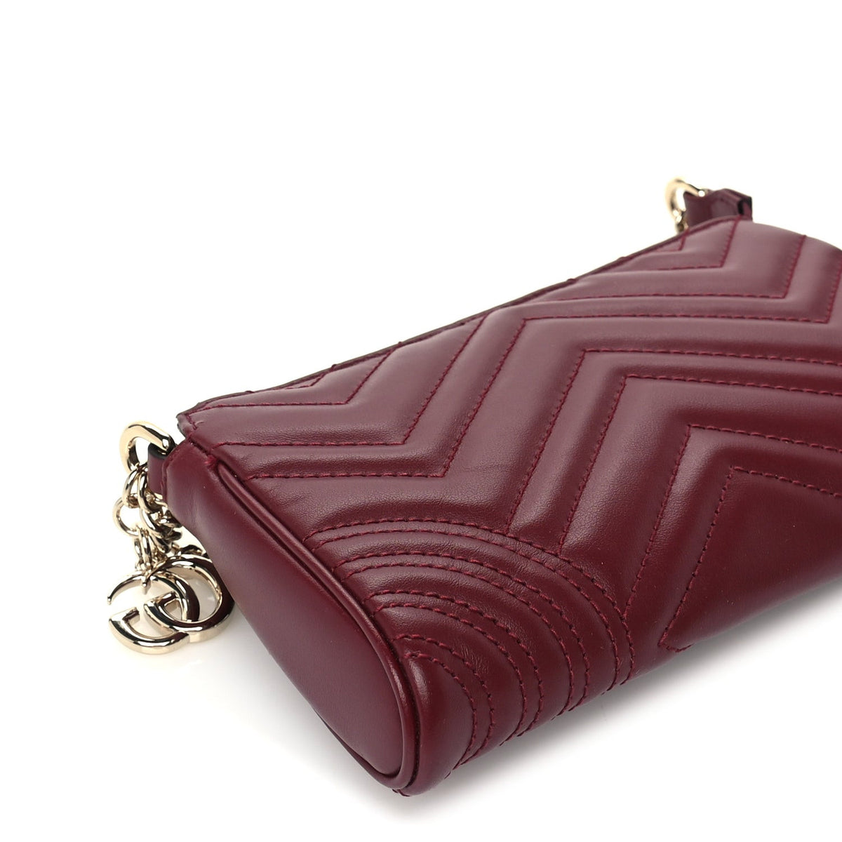 Calfskin Matelasse GG Marmont small shoulder bag  Rosso Ancora