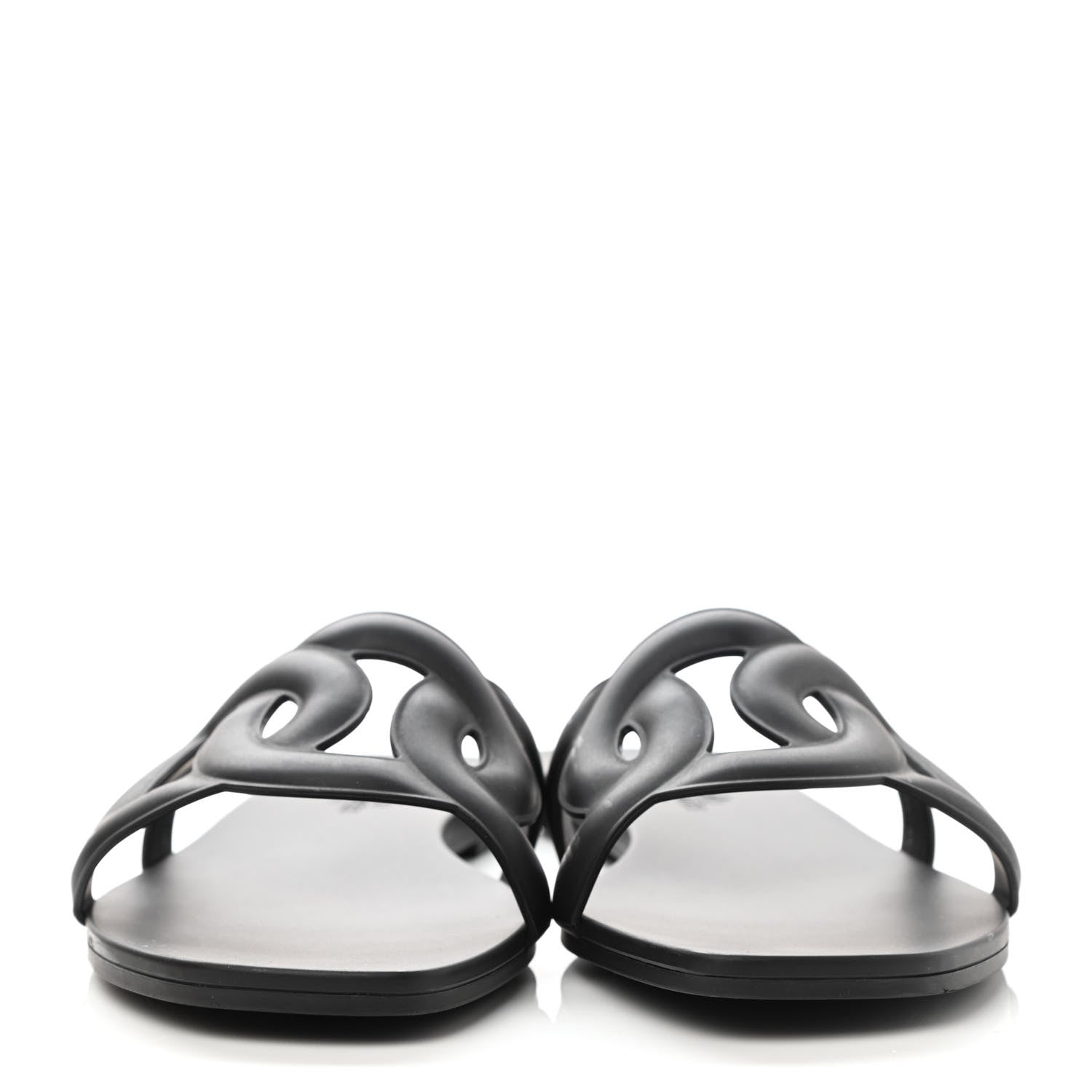 Hermes Rubber Aloha Sandals 37 Black 2 of 9