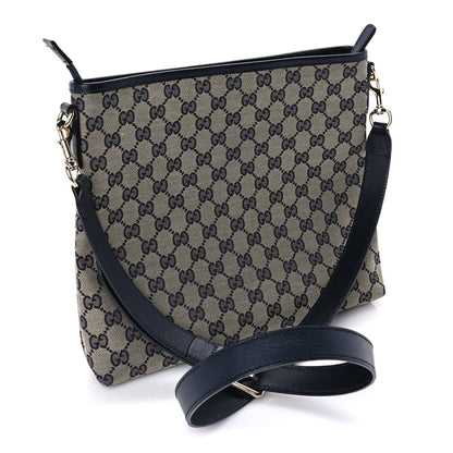 Gucci GG Supreme Monogram Web Flat Messenger Bag  Navy 2 of 8