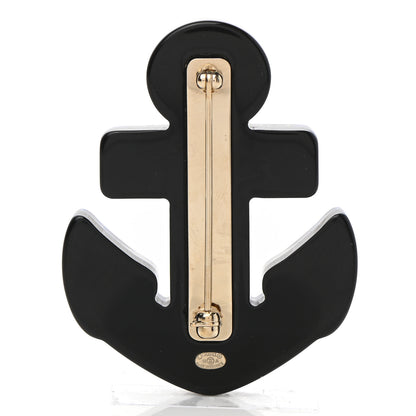 Chanel Resin Pearl Anchor CC Brooch Black Blue 3 of 4
