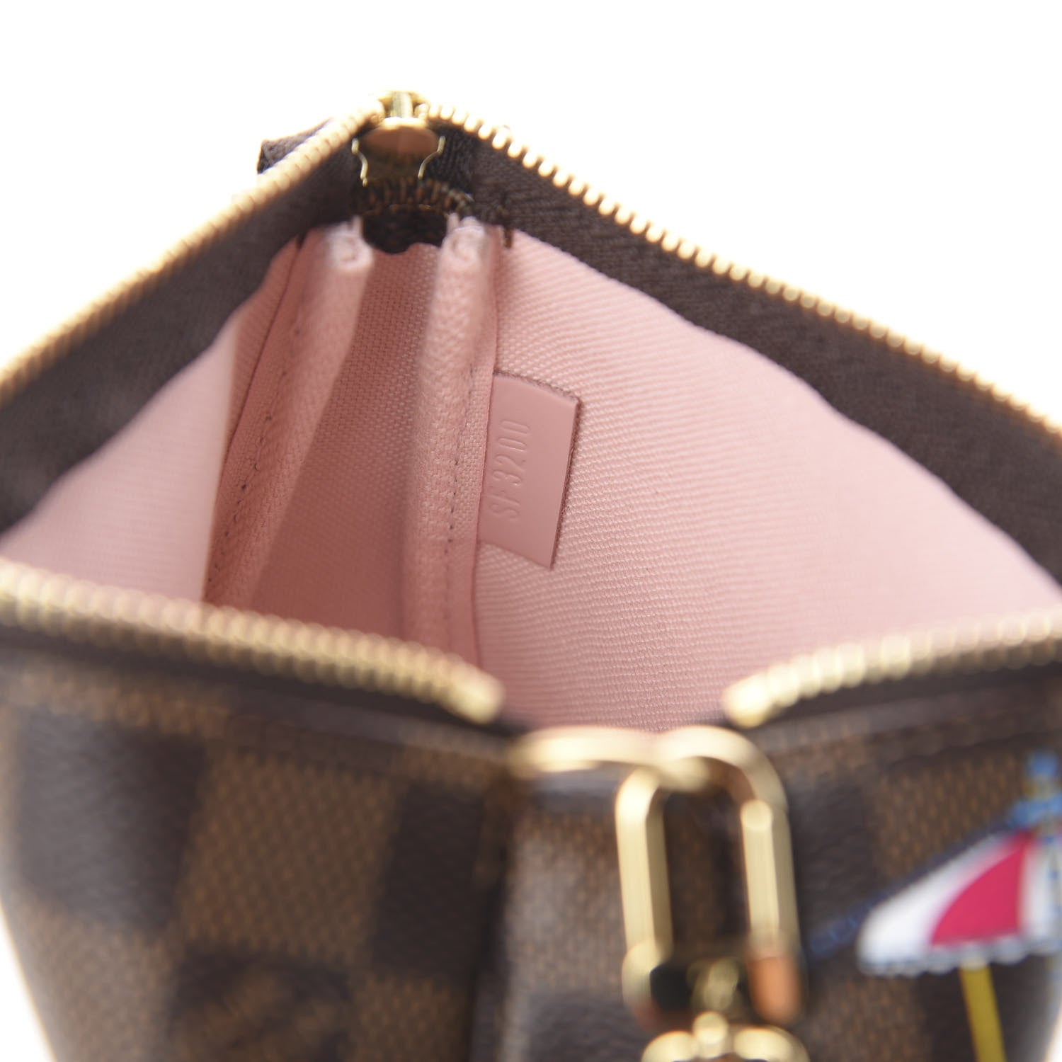 Louis Vuitton Damier Ebene 2020 Christmas Animation Big Wheel Mini Pochette Accessories Rose Ballerine 5 of 5