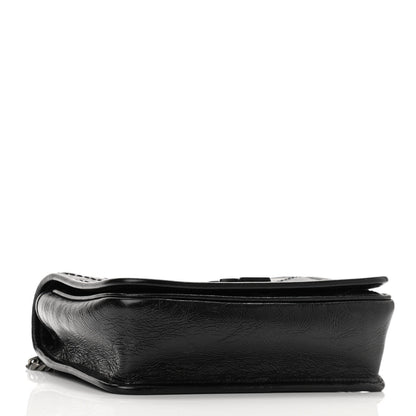 Saint Laurent Crinkled Calfskin Matelasse Monogram Niki Chain Wallet Black 4 of 10