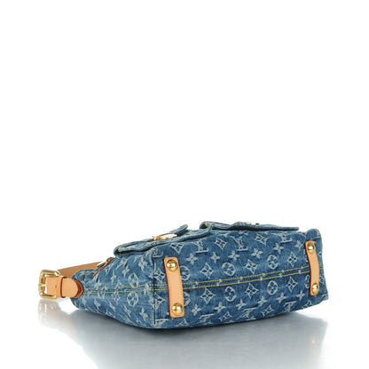 Louis Vuitton Monogram Denim Baggy PM Blue 4 of 11