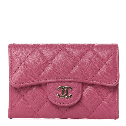 Chanel Caviar Quilted Flap Card Holder Wallet Pink 1 of 8