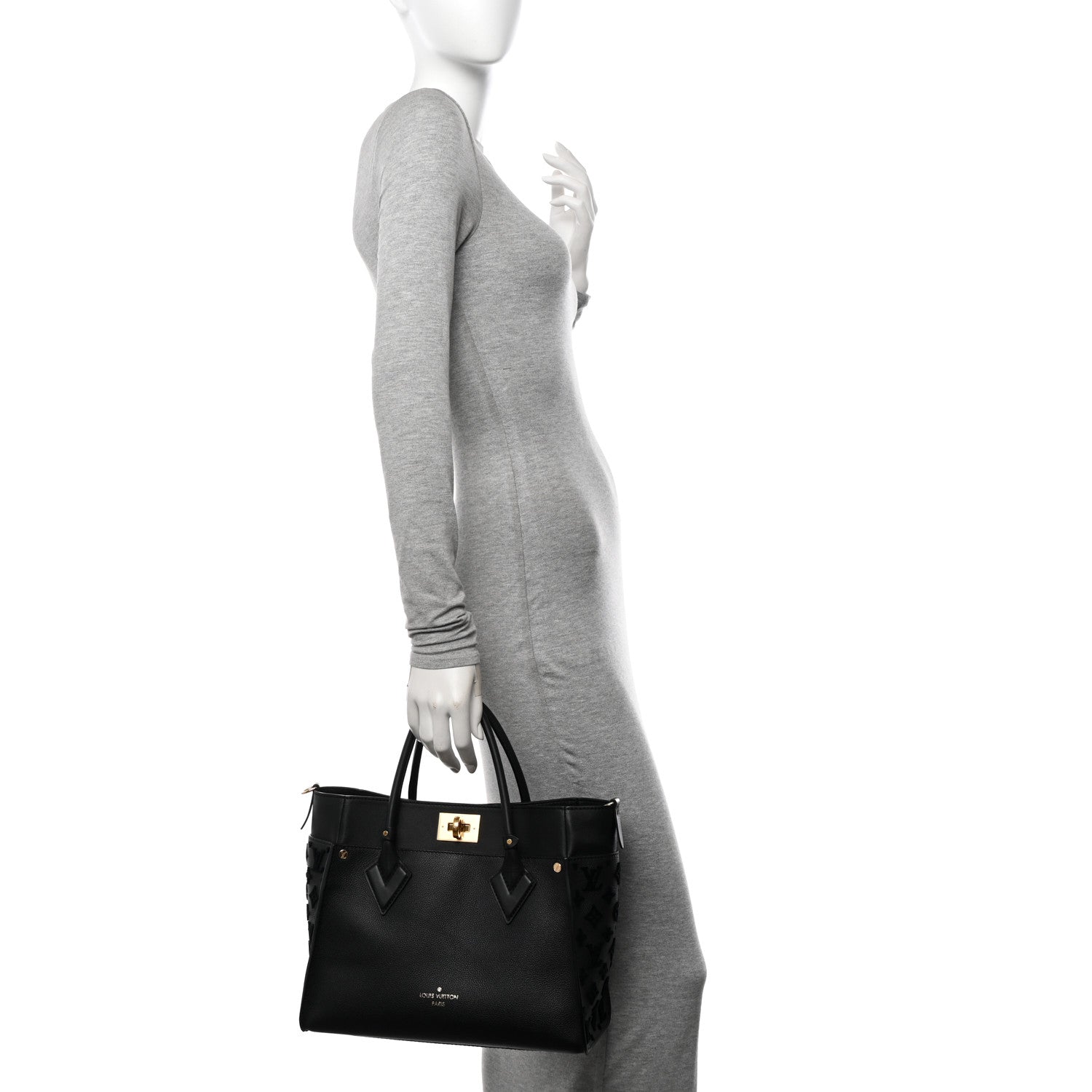 Louis Vuitton Calfskin Monogram Tufting On My Side Black 2 of 11