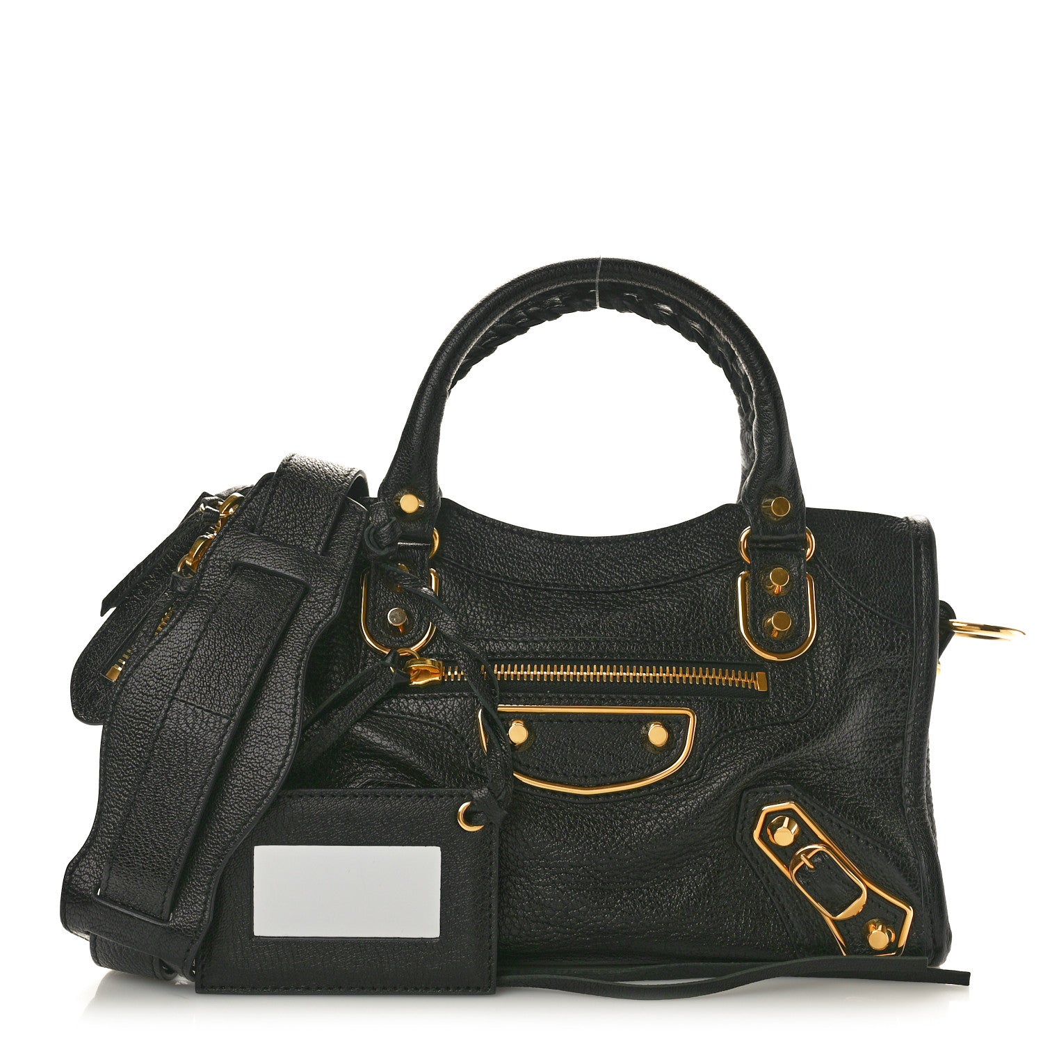 Balenciaga Chevre Gold Metallic Edge Hardware Mini City Black 2 of 12