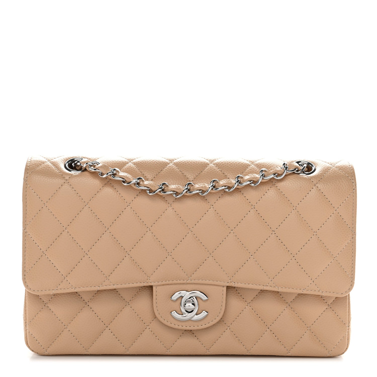 Chanel Caviar Quilted Medium Double Flap Beige 1 of 12